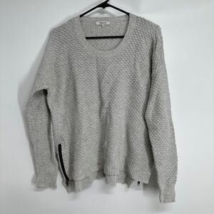 Madewell Gray Textured Sweater with Zipper Detail Size S